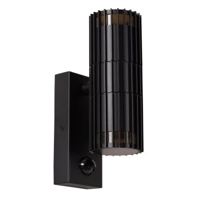 Lucide TIMBALA - Wall spotlight / Wall light Indoor/Outdoor - 2xGU10 - IP44 - Motion Day/Night Sensor - Black